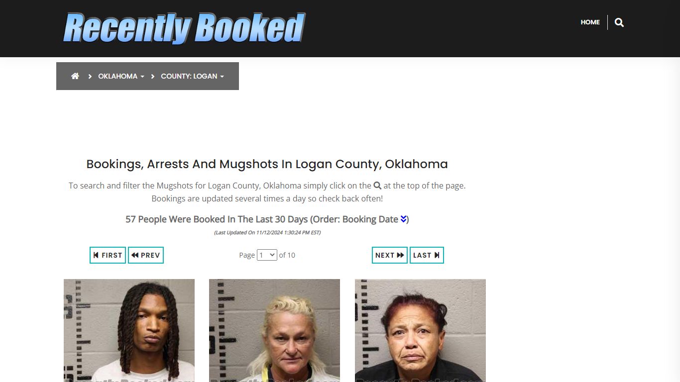 Bookings, Arrests and Mugshots in Logan County, Oklahoma - Recently Booked