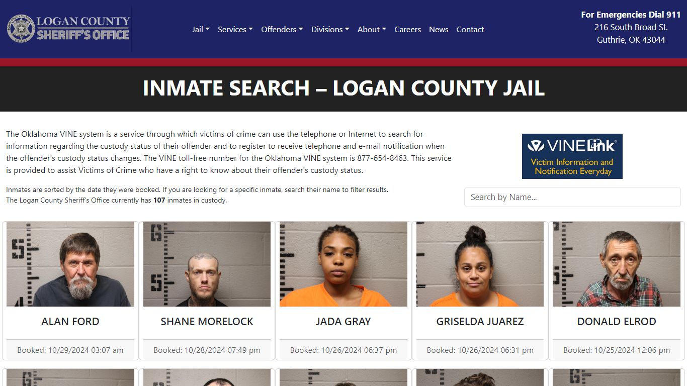 Inmate Search - Logan County Sheriff's Office