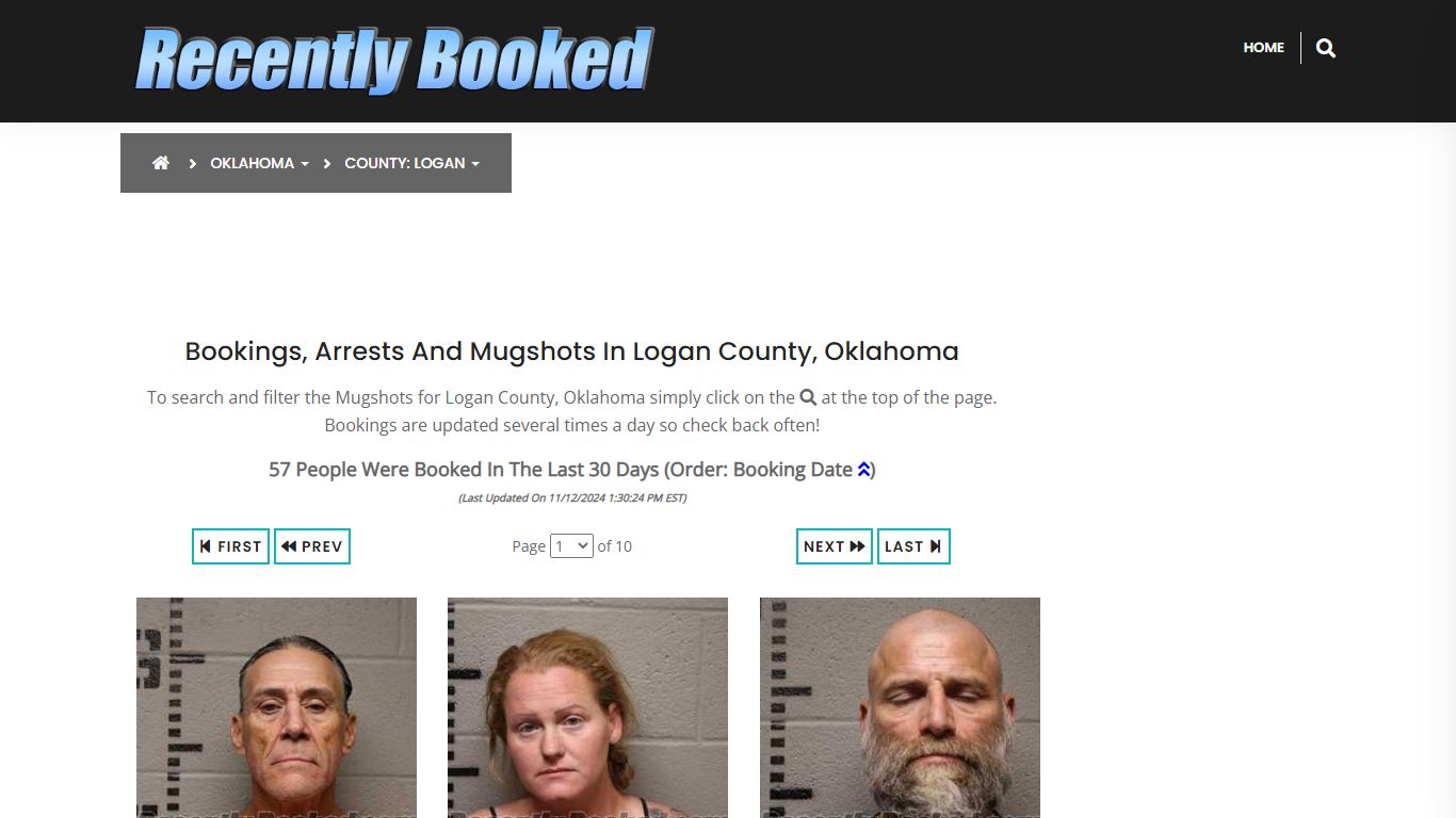 Bookings, Arrests and Mugshots in Logan County, Oklahoma - Recently Booked